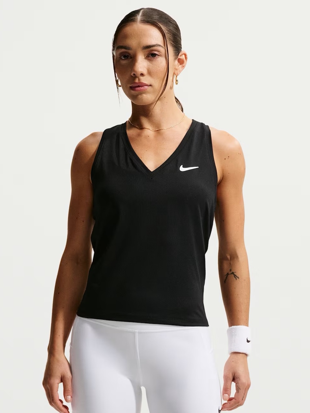 Nike Court Victory Dri-FIT V-Neck Tank Top Women’s Size XS Black Tennis Workout